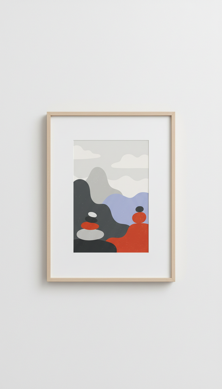 Soft Stone Minimalist Landscape Print