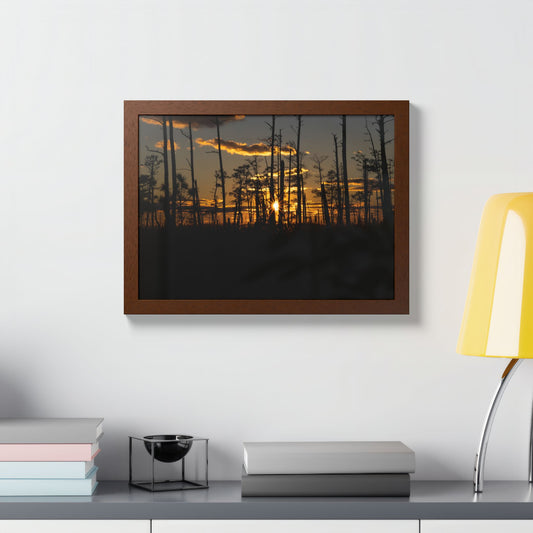 Blackwater Golden Glow Wood Framed Print