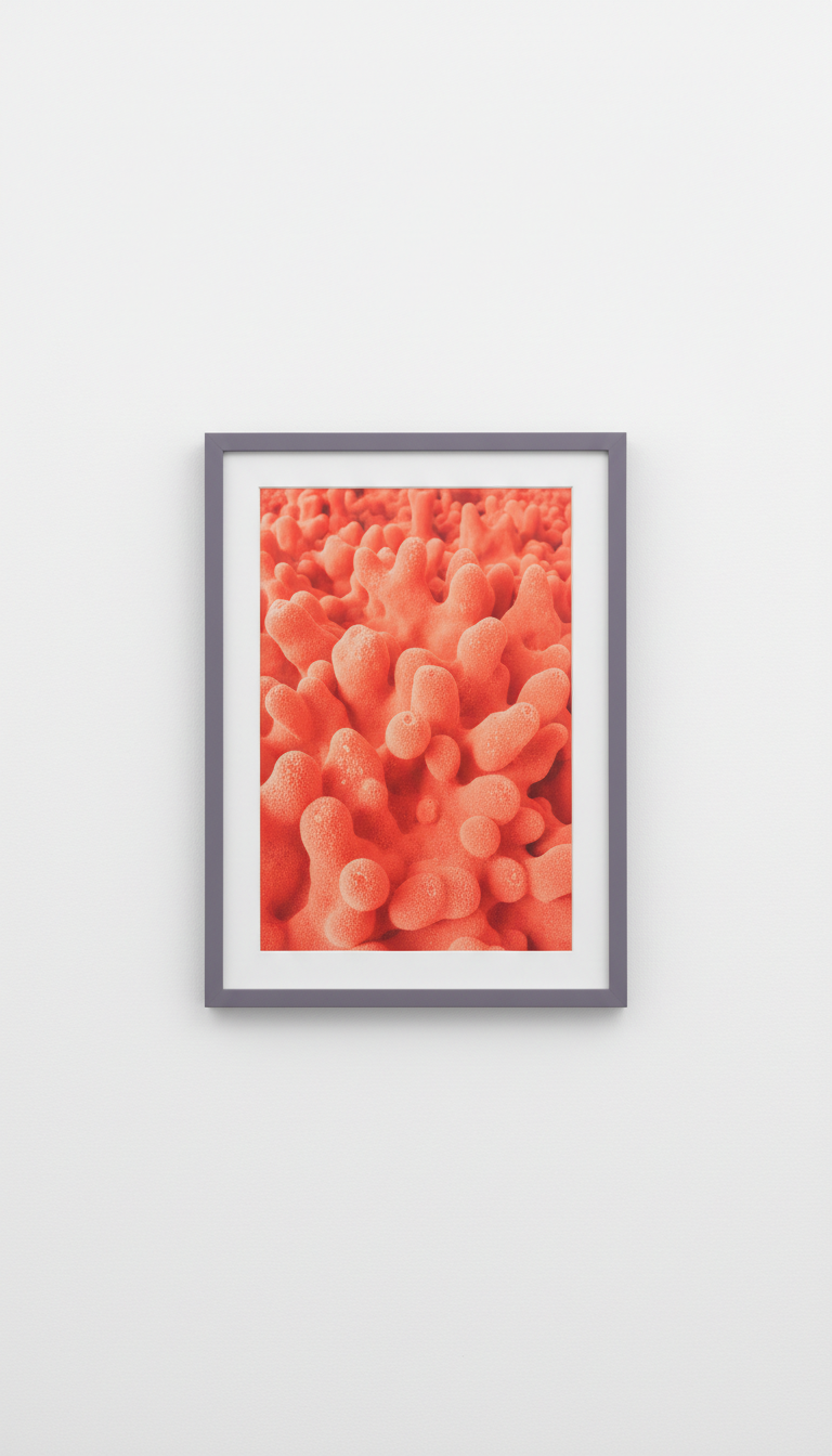 Vivid Coral Pop Framed Print