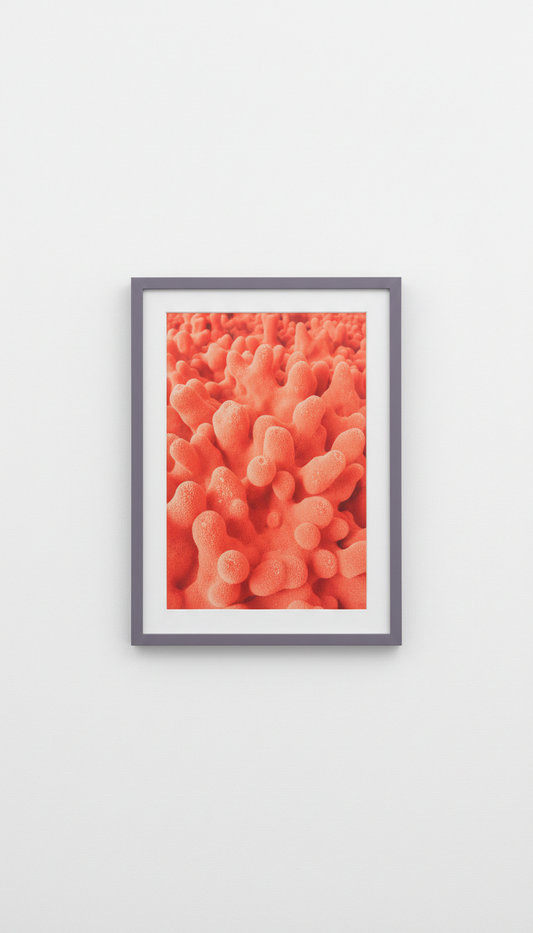 Vivid Coral Pop Framed Print