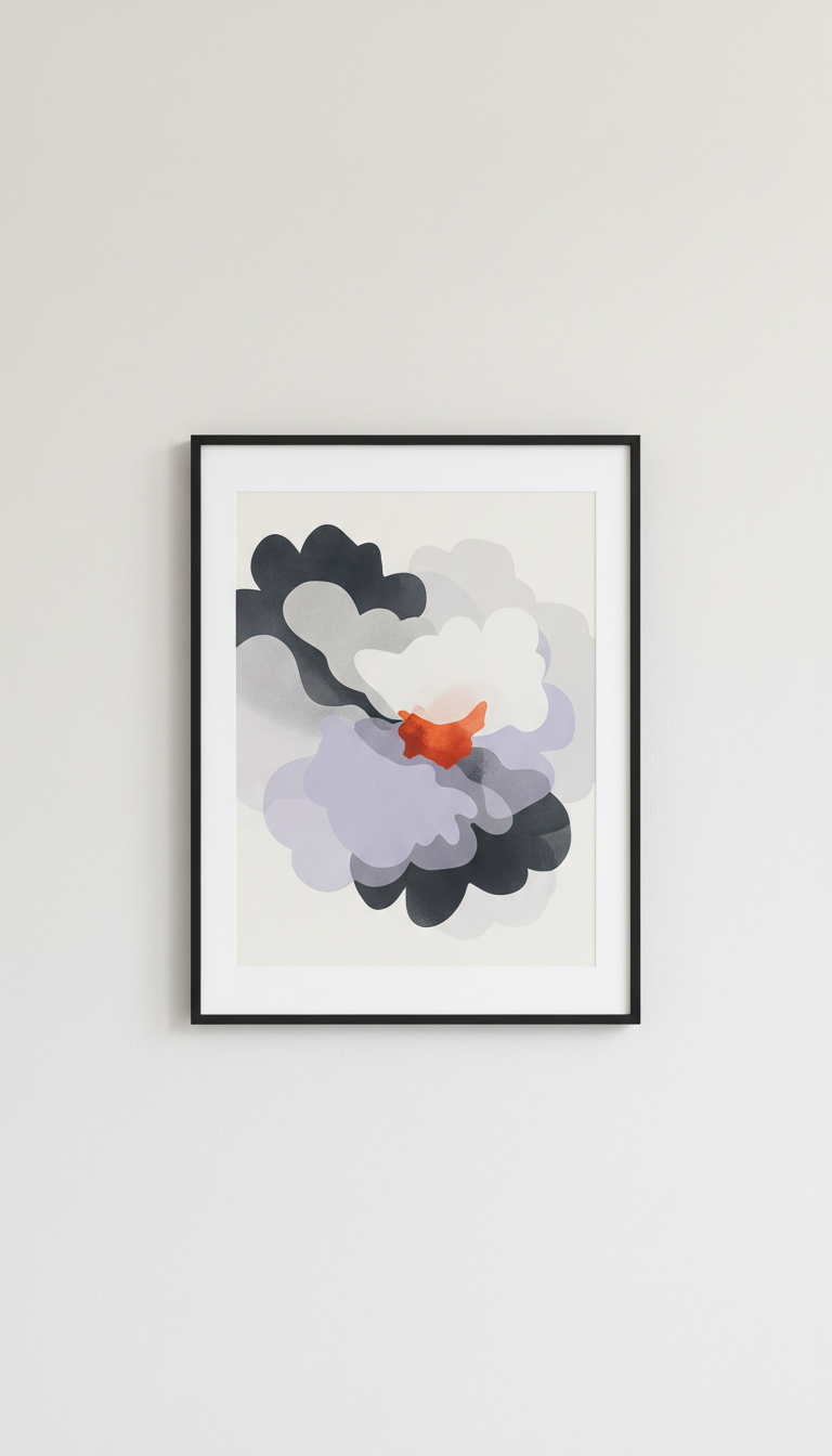 Lilac Mist Abstract Framed Print