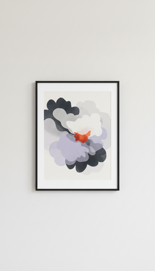 Lilac Mist Abstract Framed Print